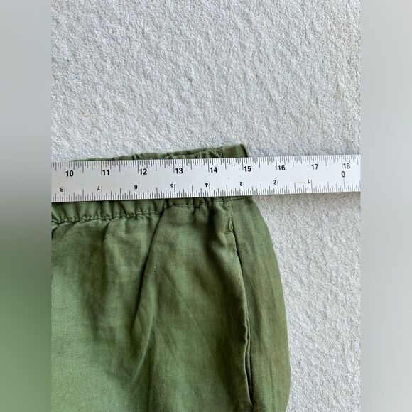 ZARA Women's Linen Olive Green Trousers Pants Size medium - Picture 9 of 11